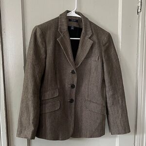 Classic Brown Herringbone Blazer